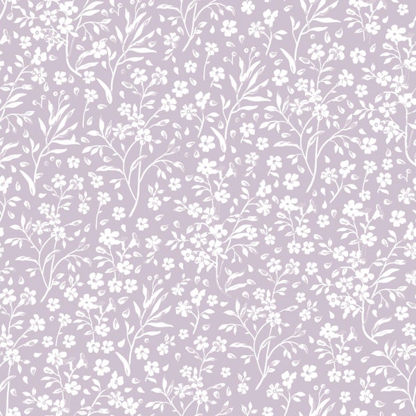 ESTAhome Tapete Blumen Violett - 53 cm x 10.05 m - 139883