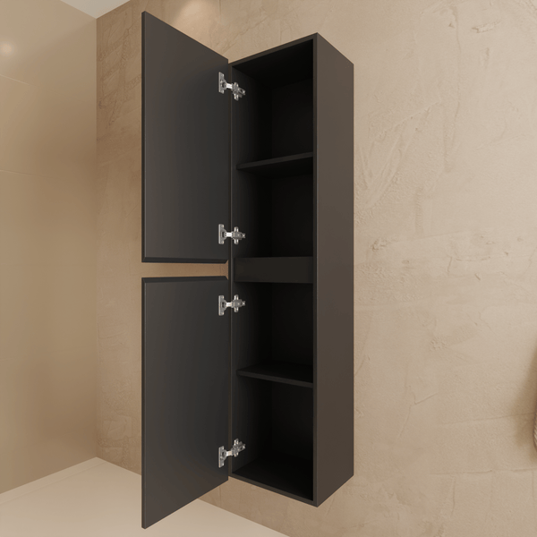 Hängeschrank für das Badezimmer mit zwei Türen und Einlegeböden in moderner Optik zur Wandmontage