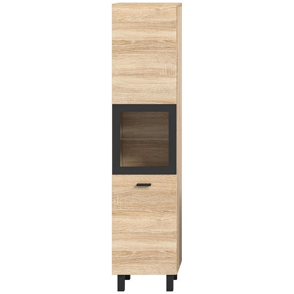 Boston Hochschrank Bad 1 Tür Eiche Dekor. 30 X 29 X 125 cm