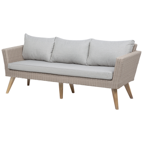 Lounge Set mit Tisch 5-Sitzer VITTORIA Polyrattan Grau