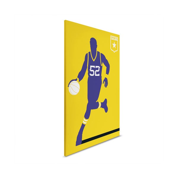 Leinwandbild mit Silhouette eines Basketballspielers
