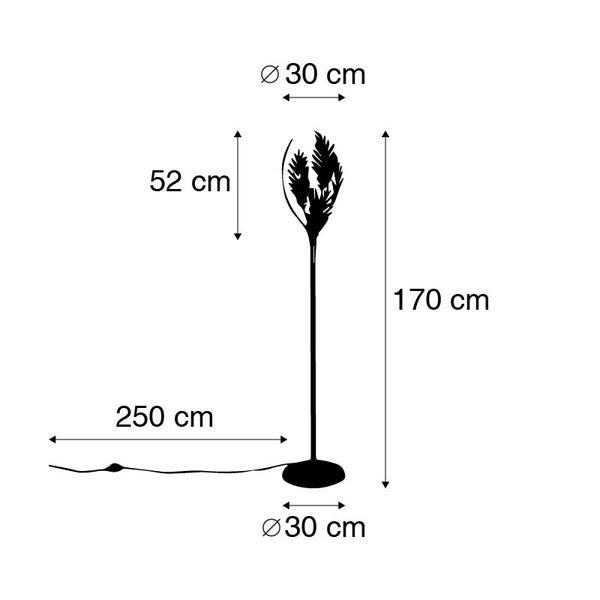 Vintage Stehlampe Gold - Botanica