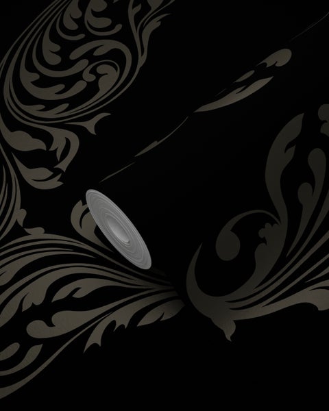 Origin Wallcoverings Tapete Ornamente Schwarz und Grau - 53 cm x 10.05 m - 345743