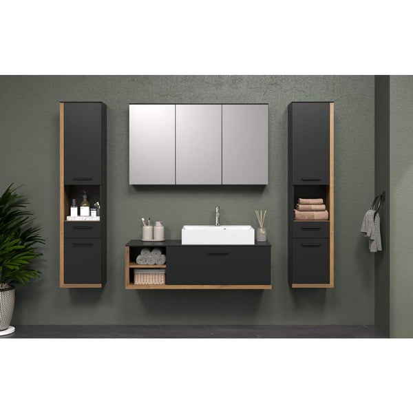Synnax Waschbeckenunterschrank grau, Eiche dekor. 120 X 45 X 36 cm
