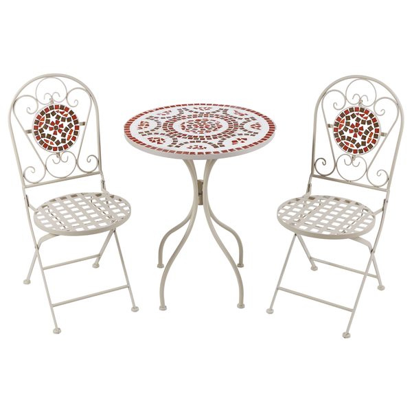 Bistro Set klappbar SPELLO Metall Weiß