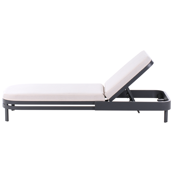 Sonnenliege mit Kissen NETTUNO Metall Hellbeige