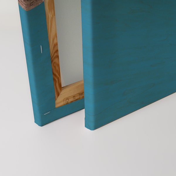 Detailansicht einer Leinwand mit Holzrahmen