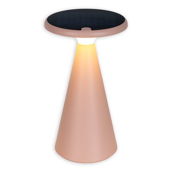 Solar-Akku-Tischleuchte Palu für Außen und Innen, aus Kunststoff in Rosa , 20 cm hoch
