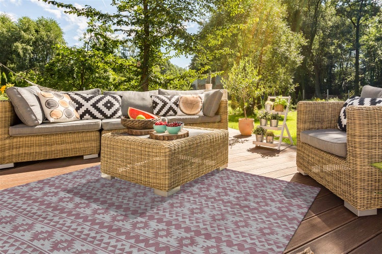 Flachflor Teppich Asra Pink Vintage 80 x 150 cm