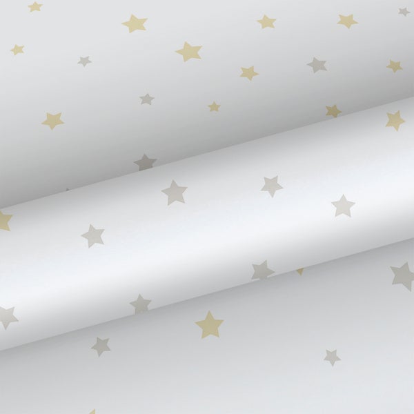 Sanders und Sanders Tapete kleine Sterne Gelb, Beige und Weiß - 53 cm x 10 m - 640457