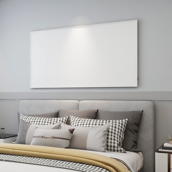 Infrarotpanel Quality Heating Aluminiumrahmen Serie 100x60cm 580 Watt Aluminium Weiß IP54 inkl. Wandhalterung & 2m Kabel