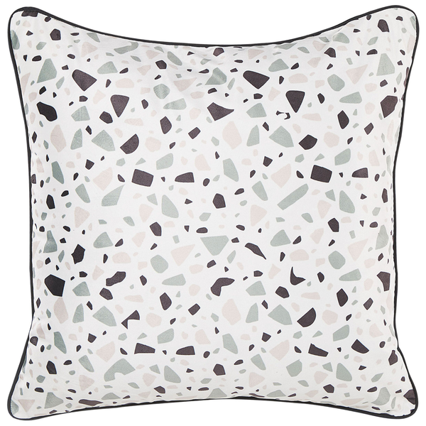 Dekokissen 2er Set LAVENDER Samtstoff 45 x 45 cm Weiß Terrazzo Optik
