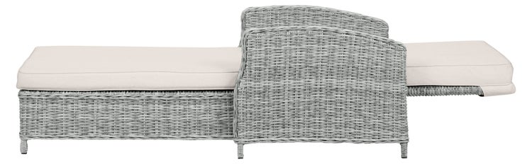 Vinga Gartenliege mit  Auflagen und Pumpe, sandfarben. 206 X 87 X 35 cm