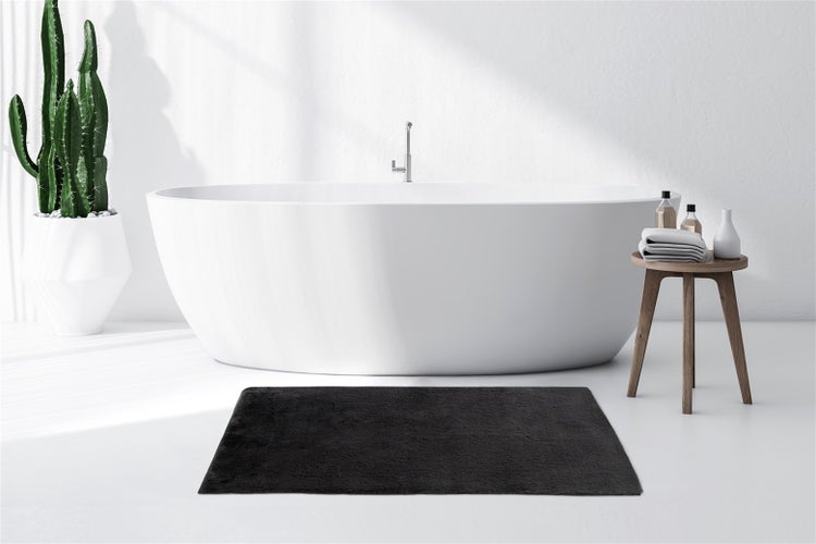 Kurzflor Teppich Enchantia Dunkelgrau 22 mm Uni 70 x 130 cm
