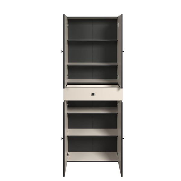 Hochschrank mit zwei Türen und einer Schublade für das Badezimmer