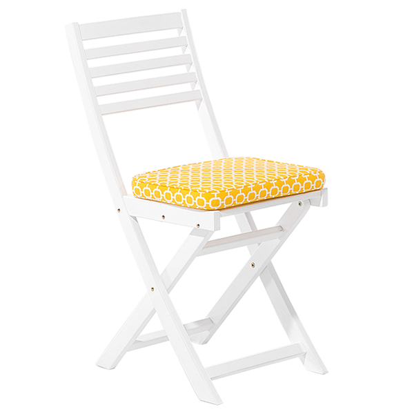 Bistro Set inkl. Kissen klappbar FIJI Akazienholz Weiß