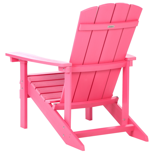 Rückansicht eines pinkfarbenen Adirondack-Stuhls mit Bellani Logo