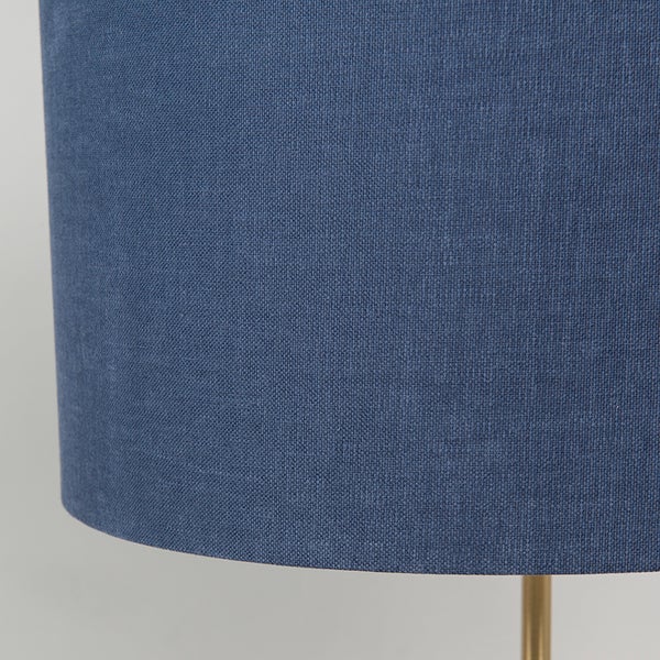 Messing Tischlampe mit blauem Schirm 35 cm - Kaso