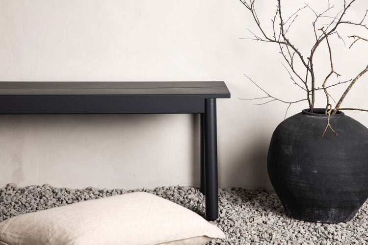 Modena Gartenbank schwarz. 180 X 40 X 35 cm