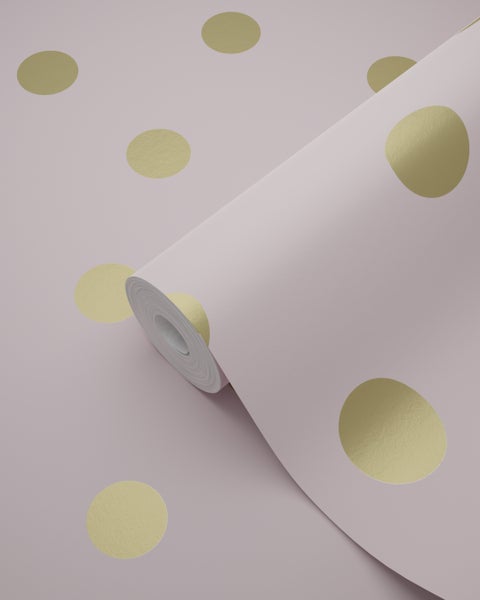 Origin Wallcoverings Tapete Punkte Rosa und Gold - 0,53 x 10,05 m - 347677