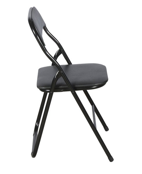 Mihe Klappstuhl, mit gepolstertem Sitz, schwarz. 4er Set