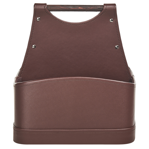 Holztrage aus Leder mit Holzgriff