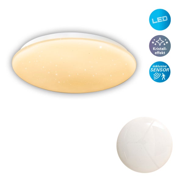 LED Deckenleuchte TEMPE mit Kristalleffekt und Bewegungsmelder