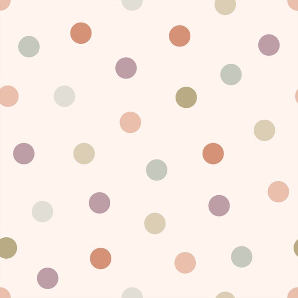 ESTAhome Tapete Punktmuster Rosa und Mehrfarbig - 50 x 900 cm - 131624