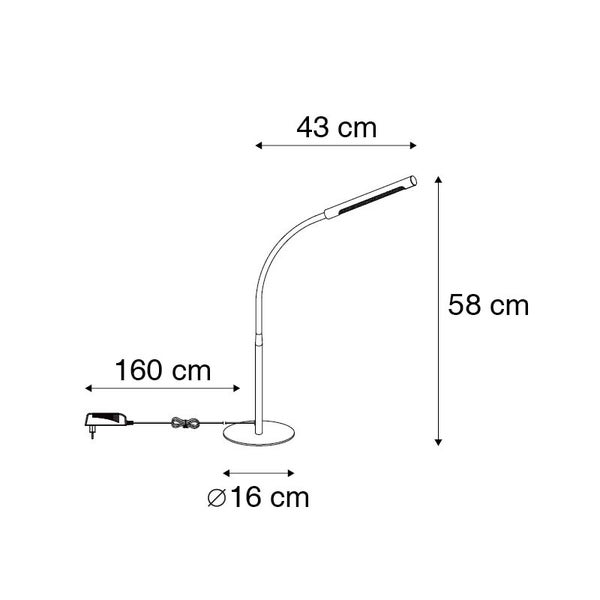 Design-Tischleuchte schwarz inkl. LED mit Touch-Dimmer - Palka