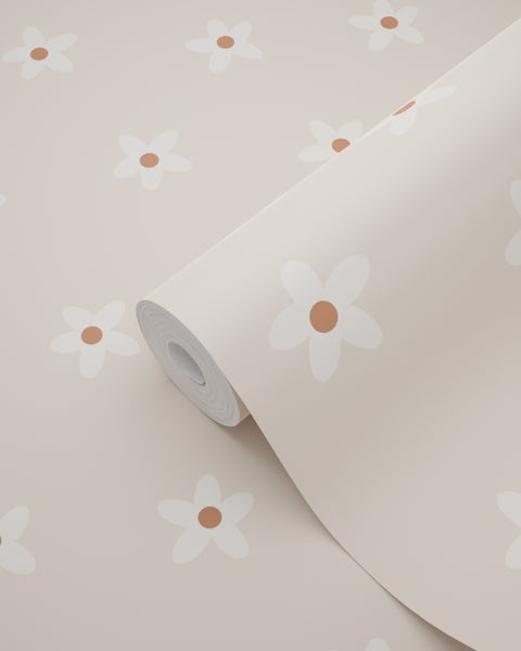 ESTAhome Tapete Gänseblümchen Beige - 53 cm x 10.05 m - 131112
