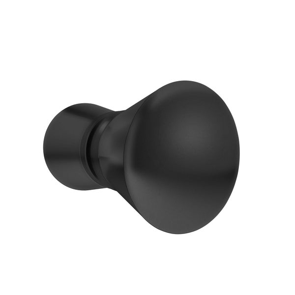 Möbelknopf in Schwarz matt mit moderner, ausgestellter Form.