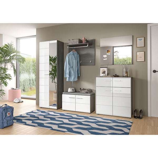 Salsa Wandgarderobe 3 Haken weiß Hochglanz. 80 X 27 X 70 cm