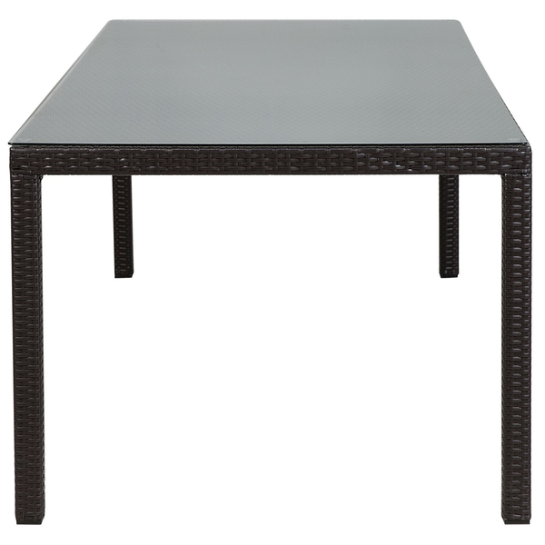 Gartentisch ITALY 220 cm 100 cm Glas Dunkelbraun