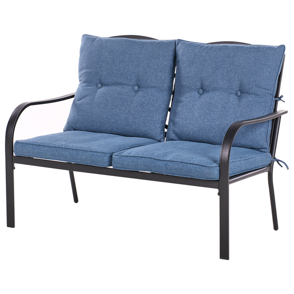 Lounge Set mit Tisch 4-Sitzer MESTRINO Metall Blau