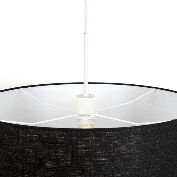 Moderne Hängelampe weiß mit schwarzem Schirm 50 cm - Combi 1