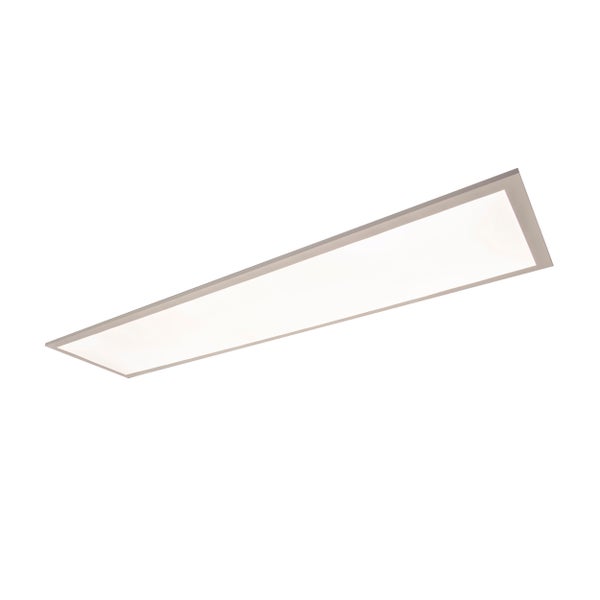 LED Panel-Deckenleuchte NICO, funktionelle Deckenleuchte aus Metall und Kunststoff in weiß, mit festverbauten LED und vielen Funktionen, ideal für Büro, Praxis oder Werkstatt, ca. 119,5 cm lang