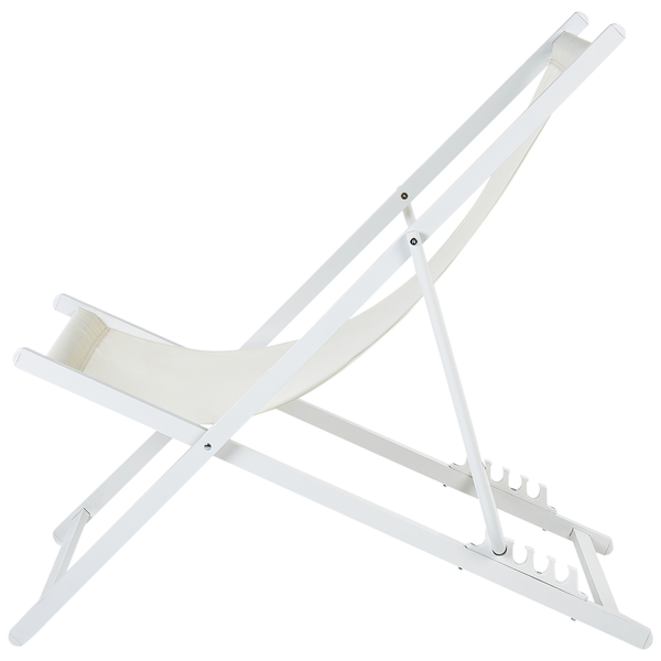 Klappbarer Liegestuhl LOCRI II Metall Hellbeige