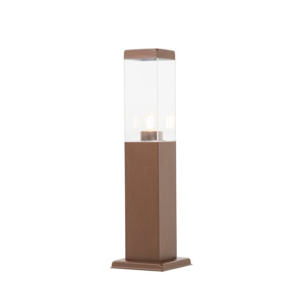 Moderner Außenlaternenpfahl rostbraun 45 cm - Malios