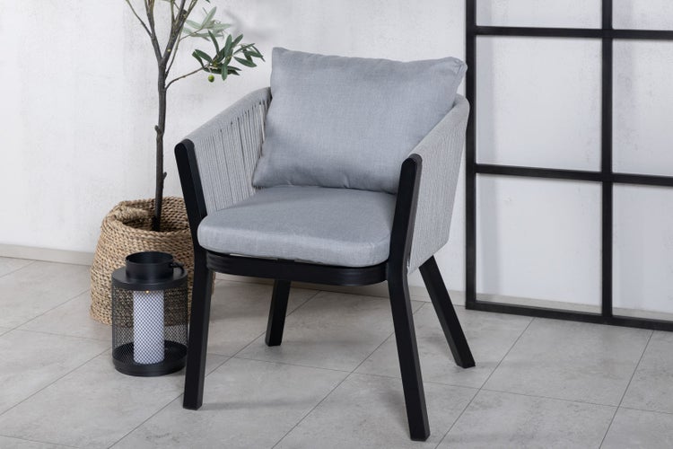 Virya Gartenstuhl inkl. Kissen schwarz. 2er Set