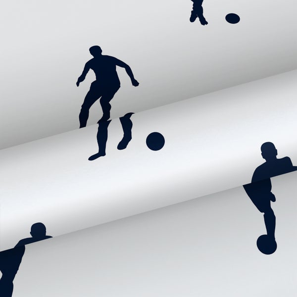 Walls4You Tapete Fußballer Dunkelblau - 53 cm x 10,05 m - 935289