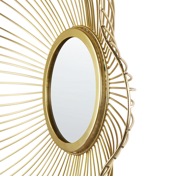 Dekorativer Wandspiegel mit blattförmigem Rahmen