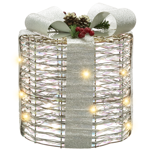 Dekorative Geschenkbox mit Beleuchtung für Weihnachten