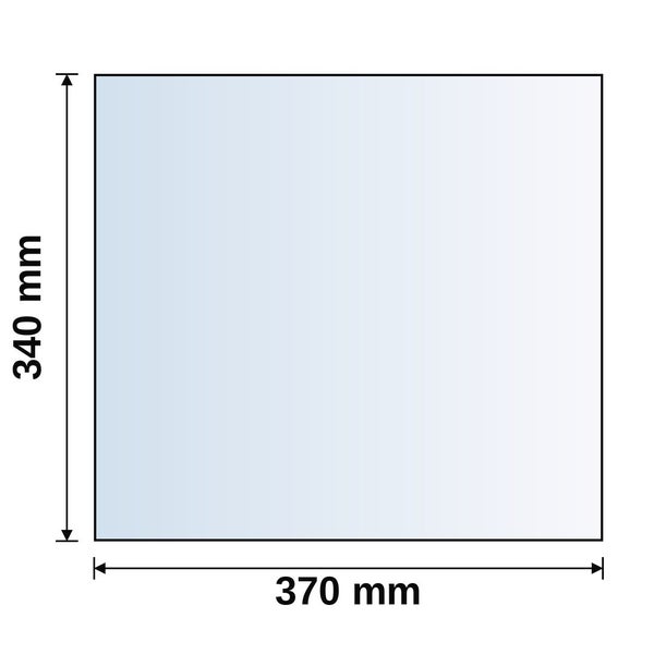 Rechteckiges Produkt mit einer Breite von 370 Millimetern und einer Höhe von 340 Millimetern.