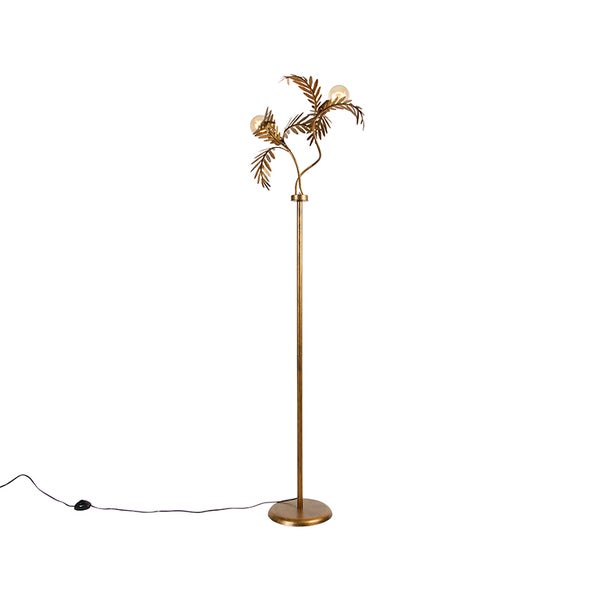 Vintage Stehlampe Gold 2-Licht - Botanica