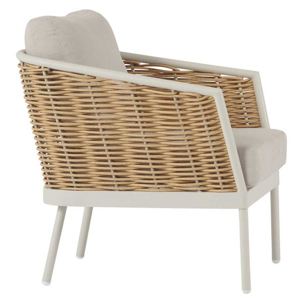 Gartensessel mit Kissen und Rattan