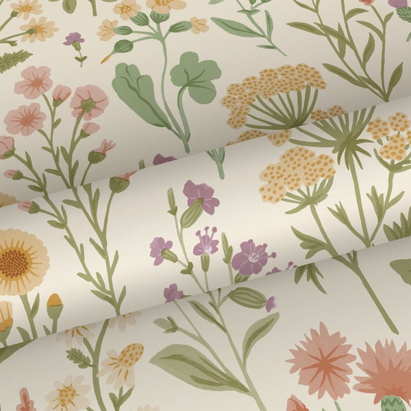 Sanders und Sanders Tapete Feldblumen Gelb und Grün - 50 x 900 cm - 935378
