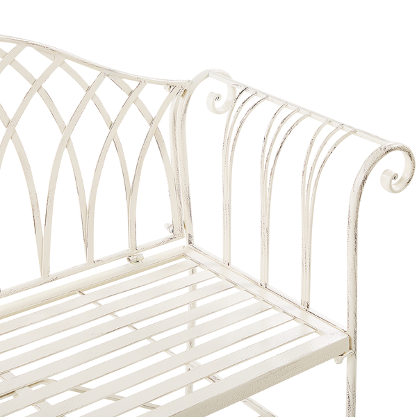 Gartenbank MILAZZO 130 cm Metall Weiß