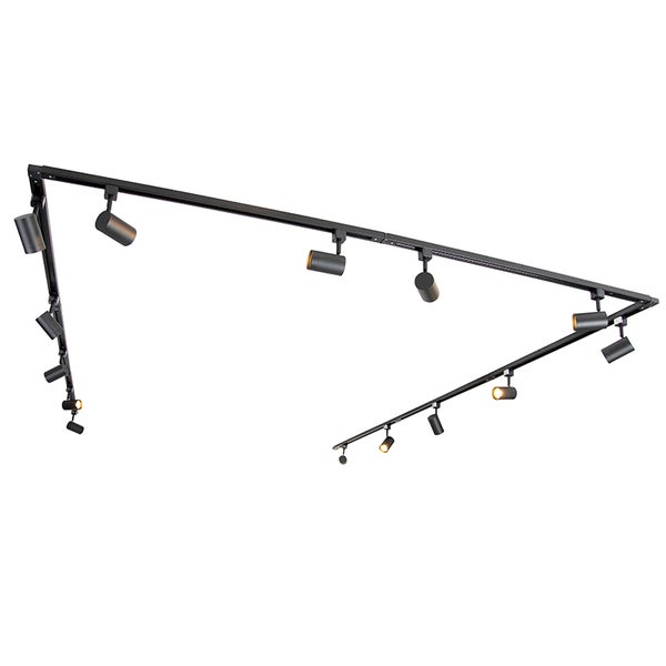 Modernes 1-Phasen-Schienensystem mit 14 Spots schwarz - Jeana