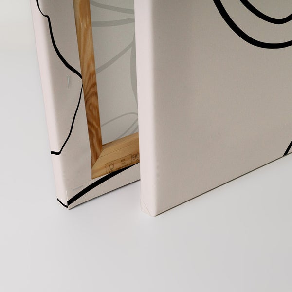 Detailansicht von zwei Leinwandbildern mit floralem Muster und Holzrahmen