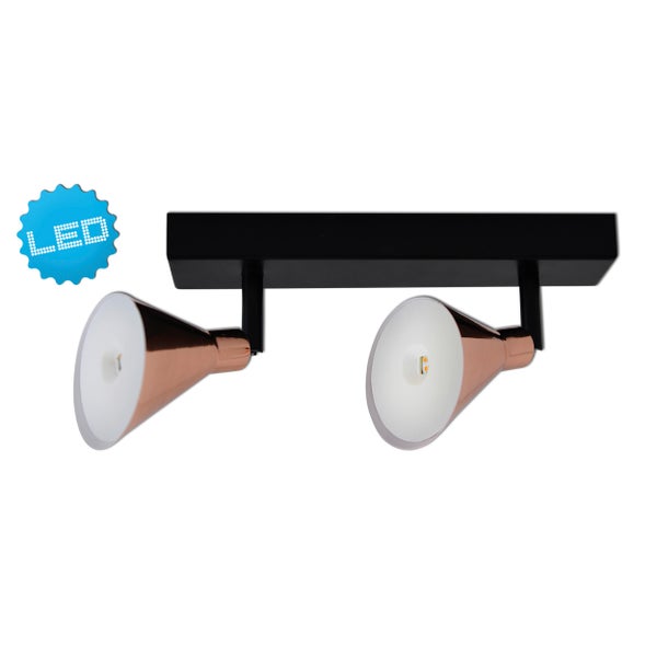 2er LED-Wand-u. Deckenspot COPPER